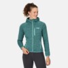 Damen Kapuzenfleece grün