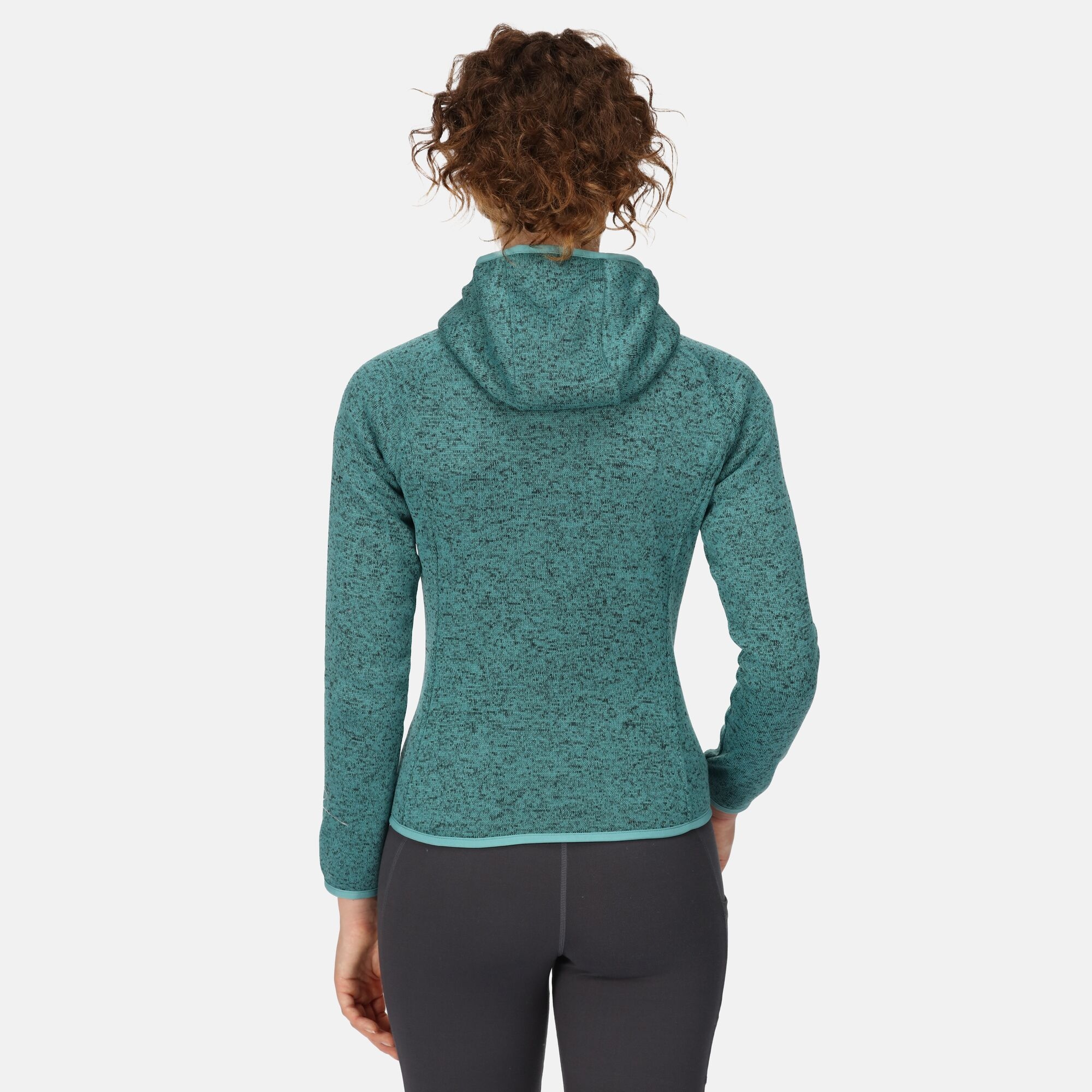 Damen Kapuzenfleece grün